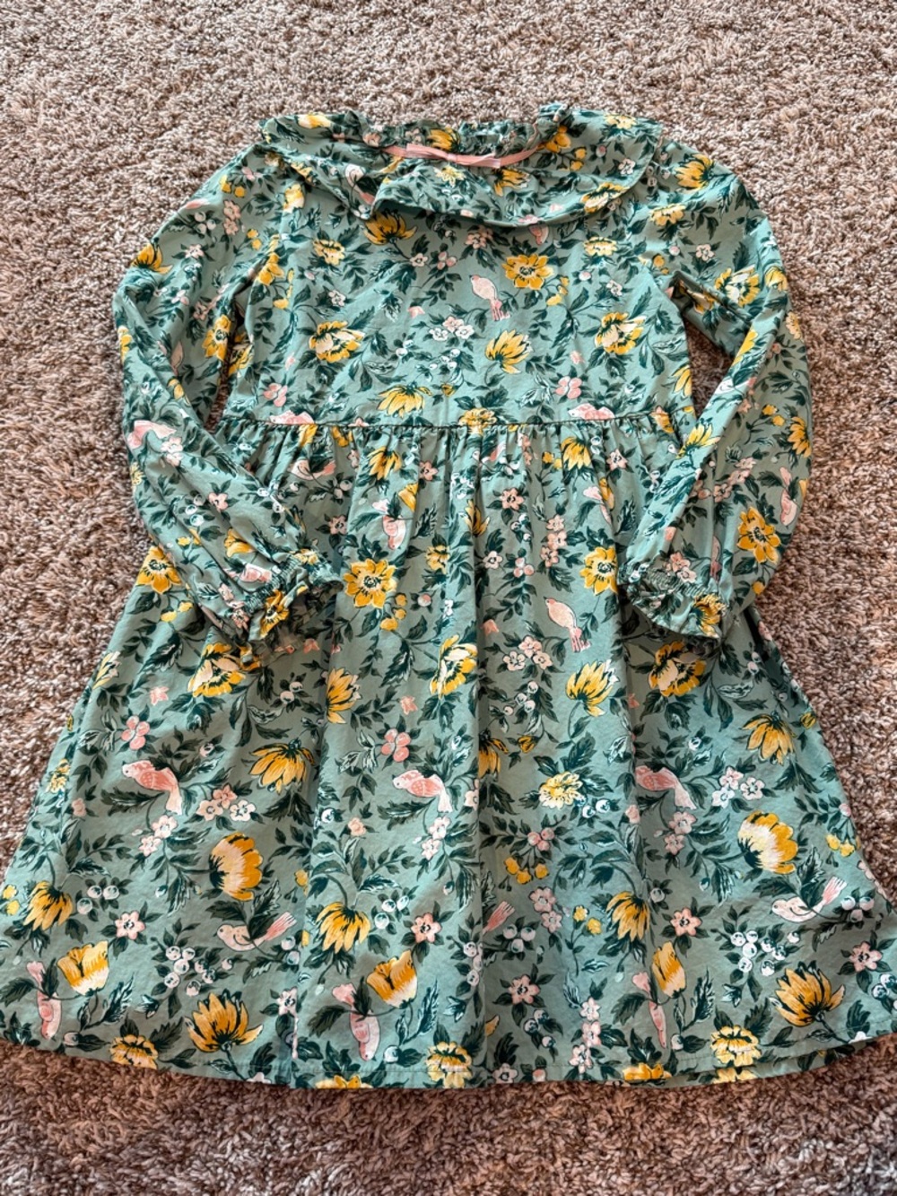 Janie and Jack Teal Floral Ruffle Dress